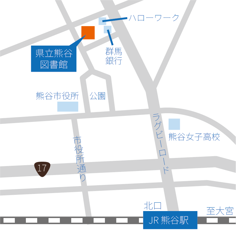 熊谷図書館アクセスマップ(令和8年8月現在)
